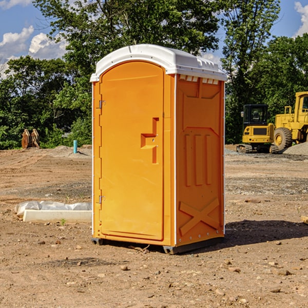 how often are the portable restrooms cleaned and serviced during a rental period in Red Cross NC